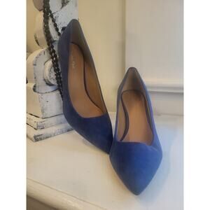 Calvin Klein Gayle Pointed Toe High Heels Pump Electric Blue Leather US 7.5 M